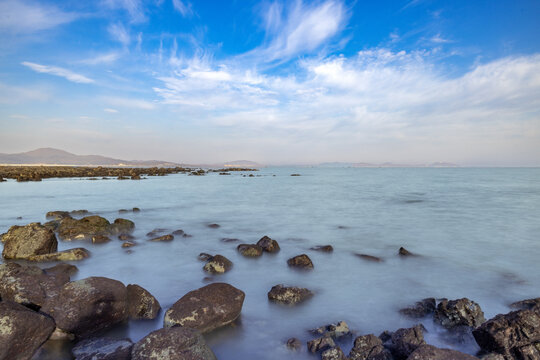 海边海岛岩石风光