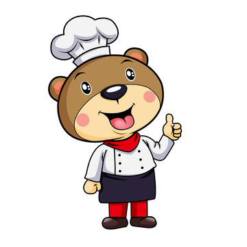 憨熊厨师卡通