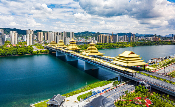 柳州城市风光航拍全景