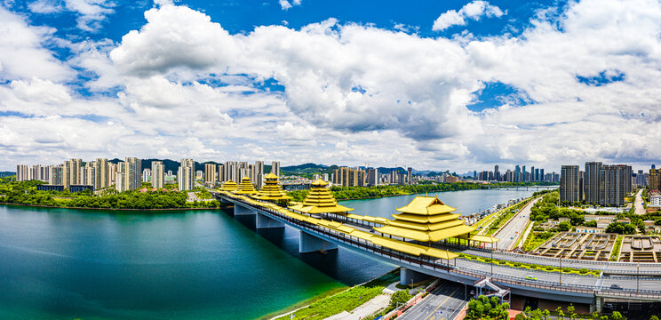 柳州城市风光航拍全景