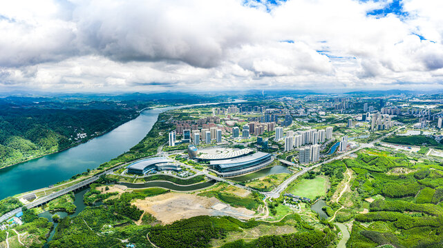 柳州城市风光航拍全景