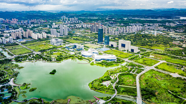 柳州城市风光航拍全景