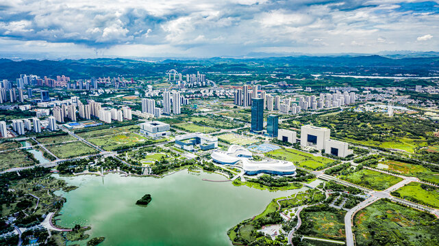 柳州城市风光航拍全景