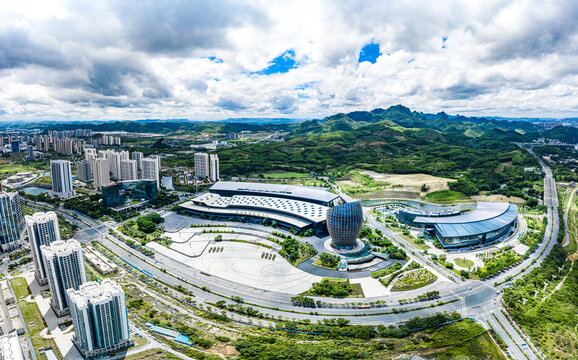 柳州城市风光航拍全景