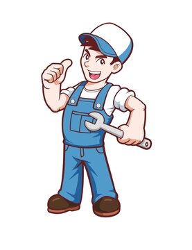 卡通可愛男性維修工