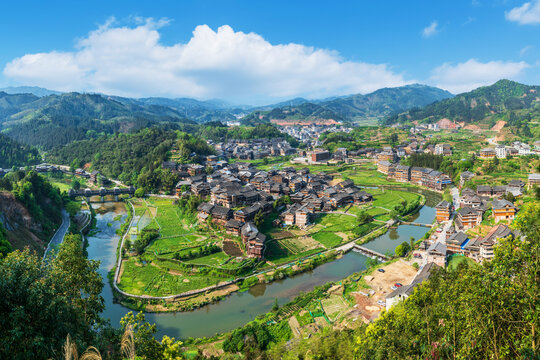 高清三江程阳八寨全景