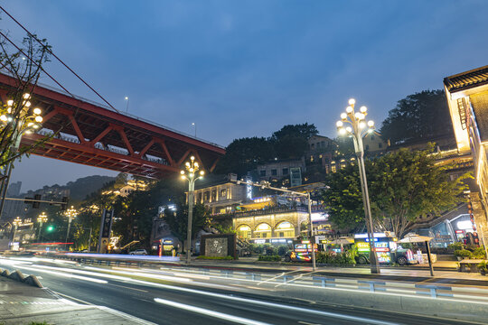 龙门浩下浩里老街夜景