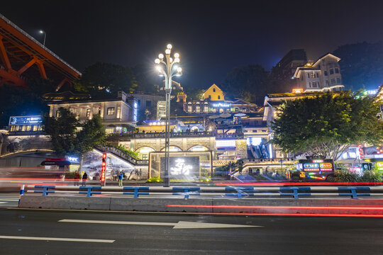 龙门浩下浩里老街夜景