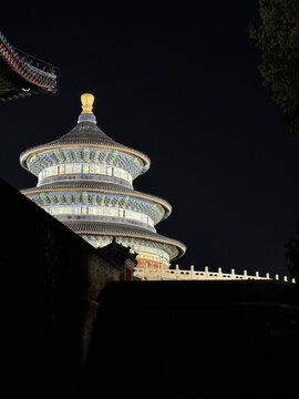 北京天坛公园夜景