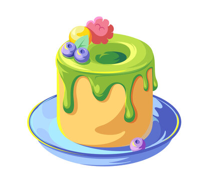 甜品小蛋糕矢量插画
