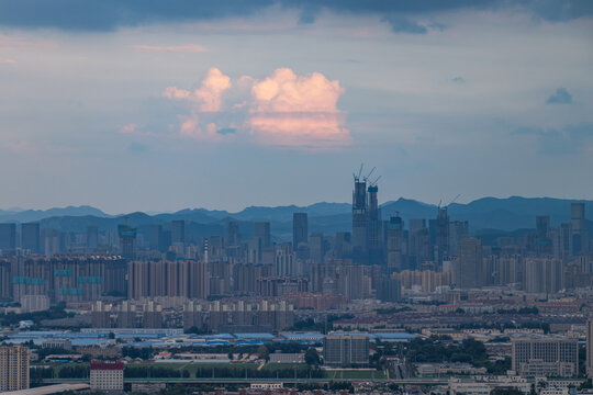 山东济南城市航拍