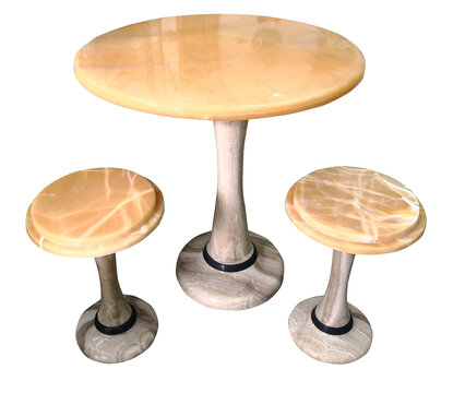 圆形餐桌餐台圆台石材家具
