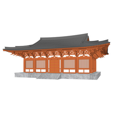 唐風(fēng)歇山軸測效果