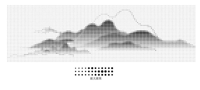 山水镂空圆孔图案