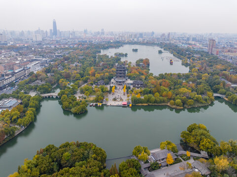 济南大明湖冬日美景