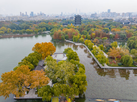 济南大明湖冬日美景