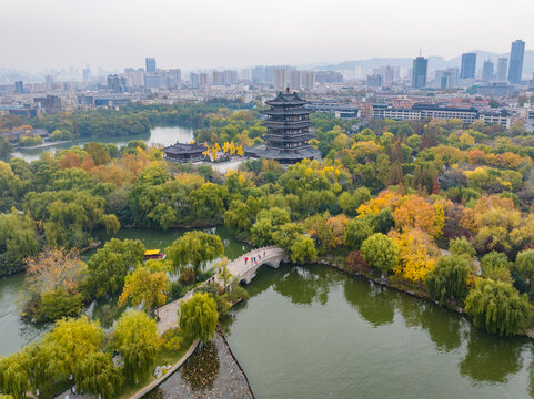 济南大明湖冬日美景