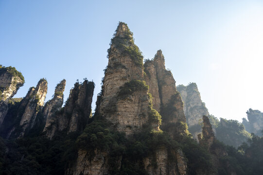 湖南张家界景区悬崖峭壁