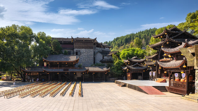 芙蓉镇民俗文化广场特写