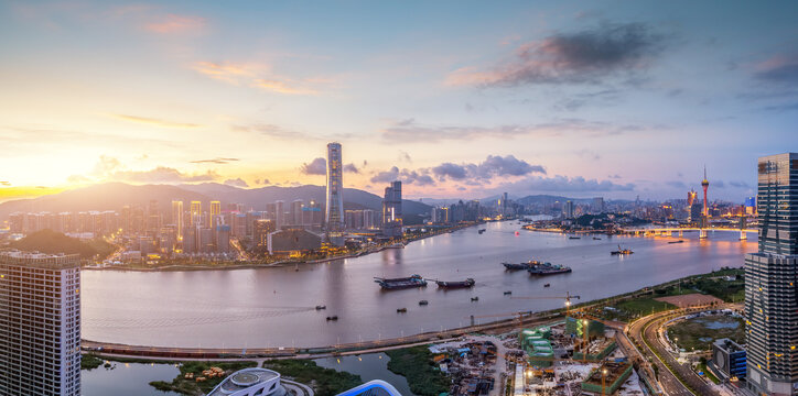 航拍珠海城市全景