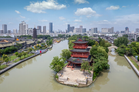 航拍淮安城市景观