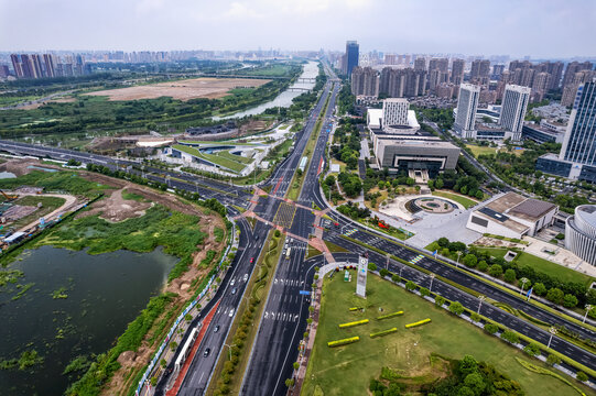 航拍城市道路交通