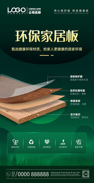 油綠色板材宣傳海報(bào)