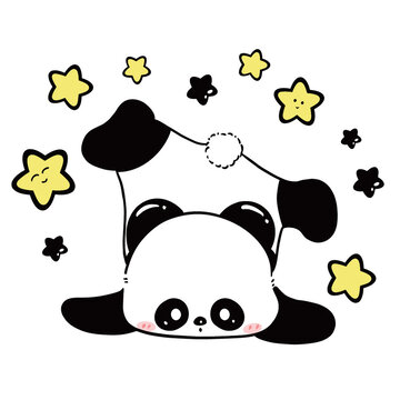 卡通熊猫T恤印花
