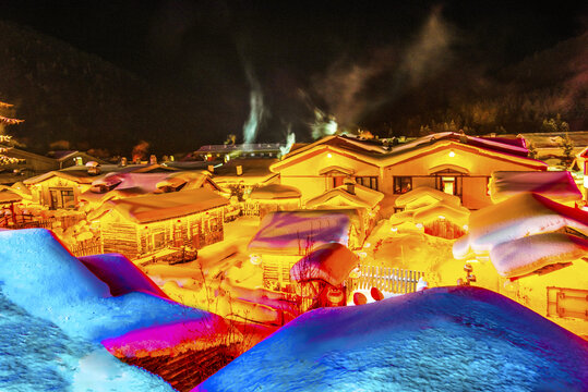 雪乡夜景