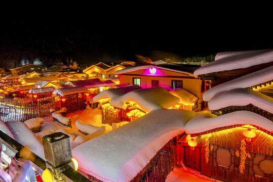 雪乡夜景