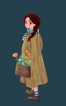 上班族女孩插畫(huà)