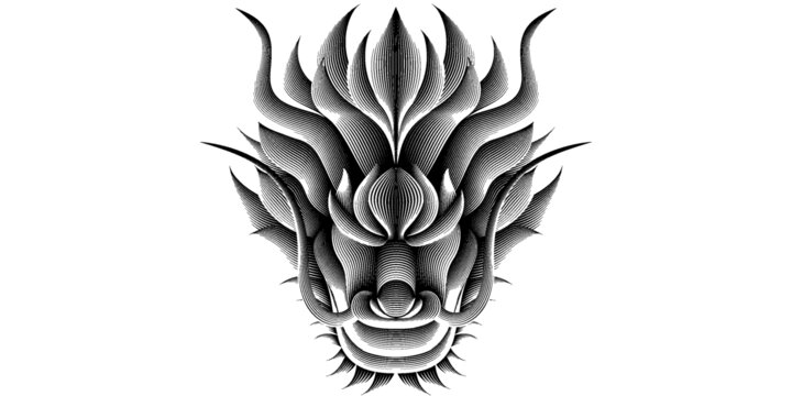 龍摩爾紋抽象插圖