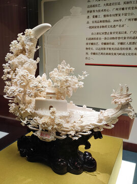 广东省博物馆牙雕展品