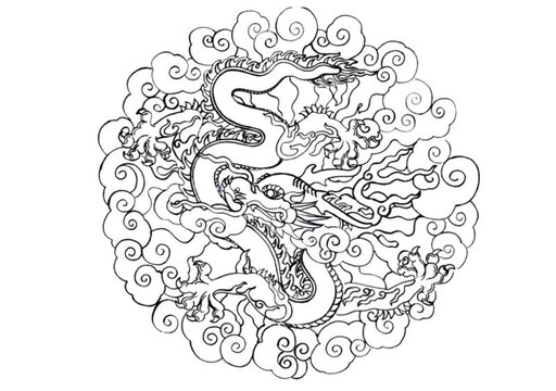 龍圖案插畫素材