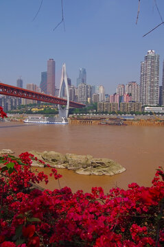重庆东水门大桥城市风景
