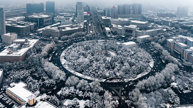 中国长春城区雪后风景