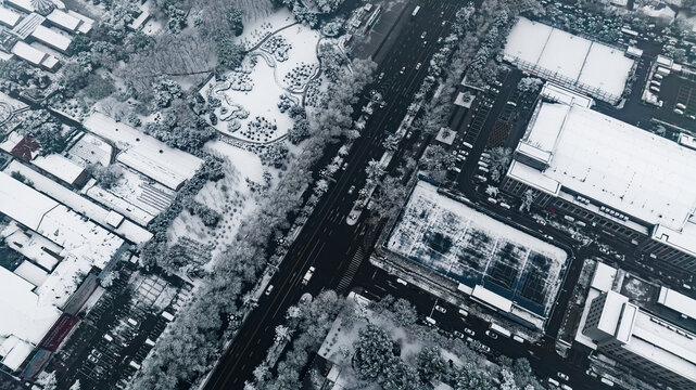 中国长春城区雪后风景