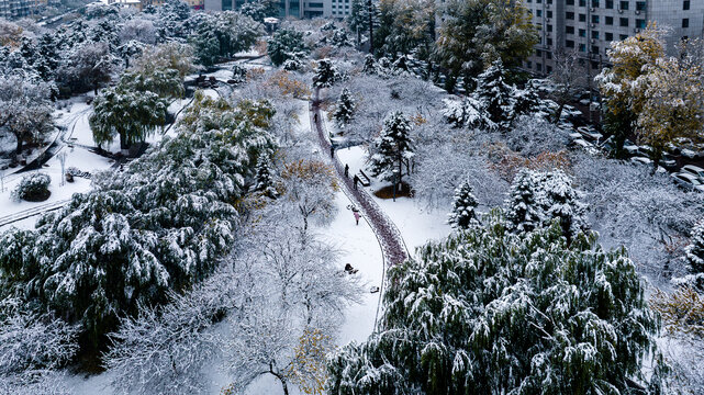 中国长春城区雪后风景