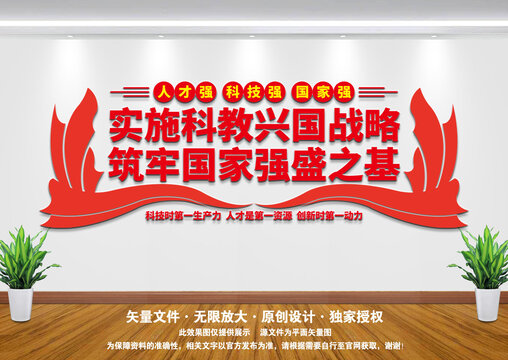 實(shí)施科教興國(guó)戰(zhàn)略文化墻
