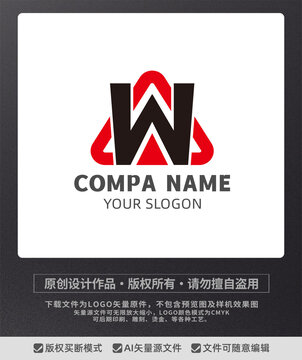 W字母LOGO标志