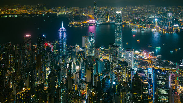 香港夜景全景