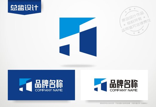 字母T设计logo建筑科技公司