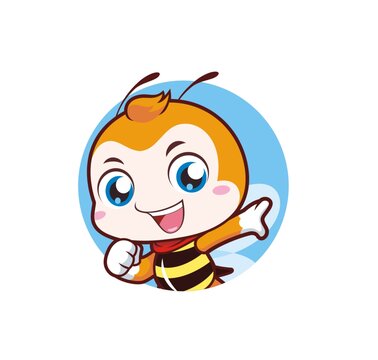 卡通可愛(ài)小蜜蜂向前沖半身