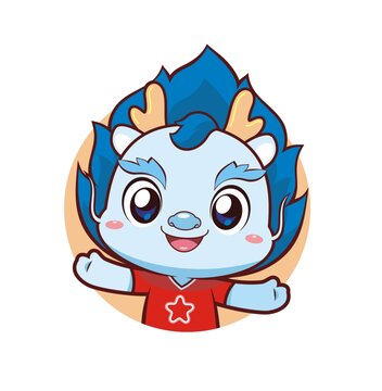 卡通可愛小龍弟半身
