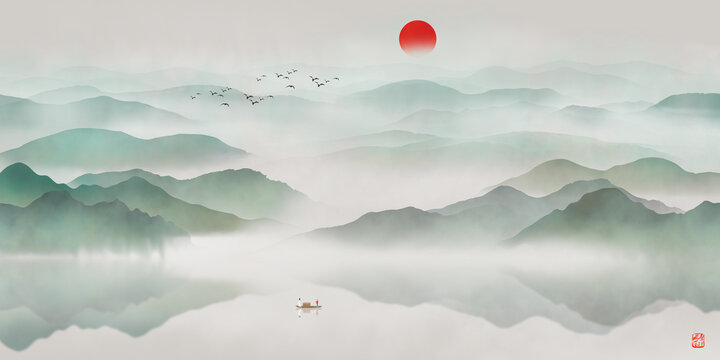 國(guó)潮山水畫(huà)