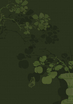 國(guó)風(fēng)植物花卉肌理底紋背景