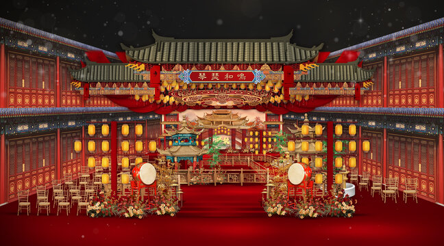 中式婚禮效果圖