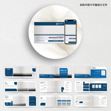 藍色素雅畫冊ID設(shè)計模板