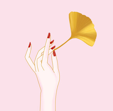 指尖的銀杏葉