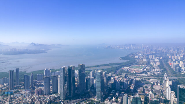 粤港澳大湾区高楼大厦深圳湾大海